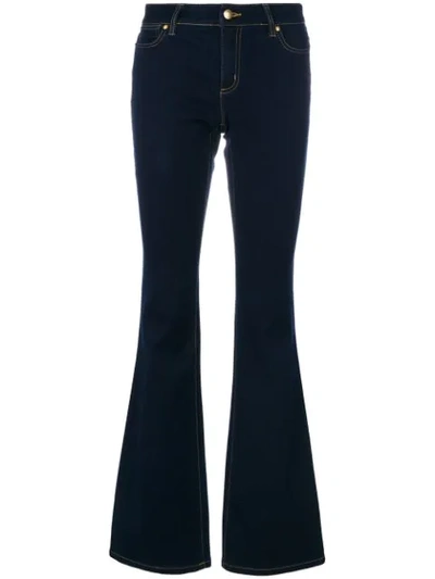 Michael Michael Kors Mid Rise Flared Jeans In Blue