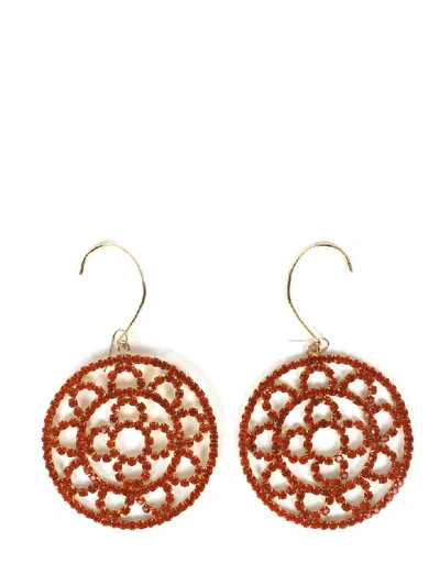 Area Orange Crystal Crochet Earrings