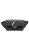 Chloé C Leather Convertible Belt Bag In Black