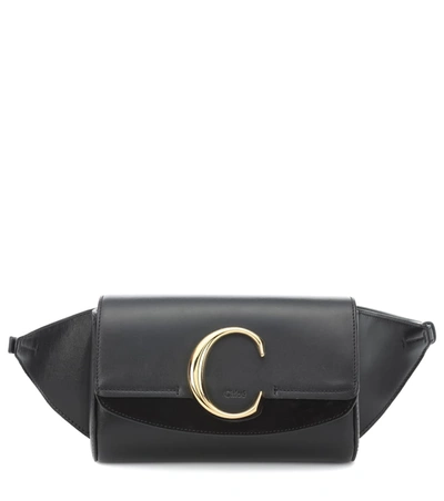 Chloé C Leather Convertible Belt Bag In Black