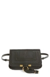 Chloé Marcie Convertible Belt Bag - Black In Black/antique Brass