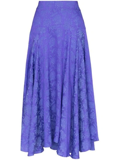 Chloé Thistle Silk Blend Crinkle Jacquard Midi Skirt In 112 - Purple