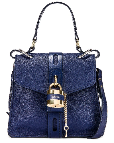 Chloé Small Aby Leather Convertible Bag In Captive Blue