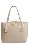 Chloé Medium C Calfskin Leather Tote - Grey In Motty Gray/gold