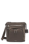 Tumi Voyageur Carmel Nylon Crossbody Bag In Mink/silver