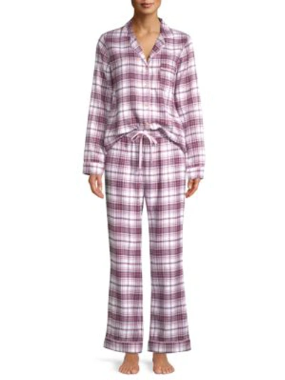 Ugg Raven Flannel Pajama Set In Port Plaid