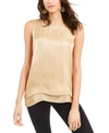 Vince Camuto Double Layer Sleeveless Top In Latte