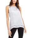 Vince Camuto Double Layer Sleeveless Top In Silverstone