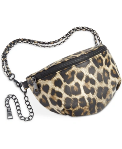 Steve Madden Animal Print Convertible Belt Bag In Leopard/black