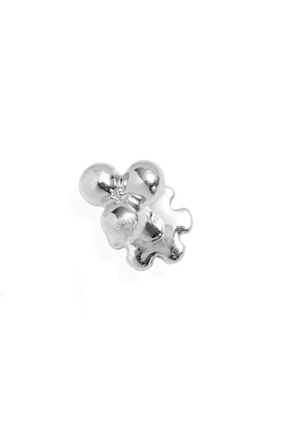 Maria Tash Large Trinity Ball Threaded Stud Earring In White Gold