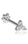 Maria Tash 18ct Large Diamond Trinity Single Threaded Stud Earring In White Gold