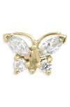 Maria Tash Marquise Diamond Butterfly Stud Earring In Yellow Gold/ Diamond