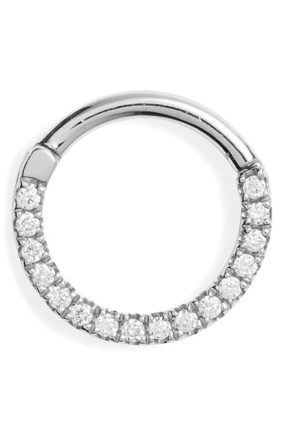 Maria Tash 16-gauge Diamond Front Eternity Clicker Earring In White Gold/ Diamond