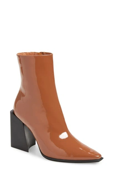 Jeffrey Campbell La-siren Bootie In Tan Patent