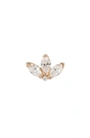 Maria Tash Diamond Lotus Stud Earring In Rose Gold/ Diamond
