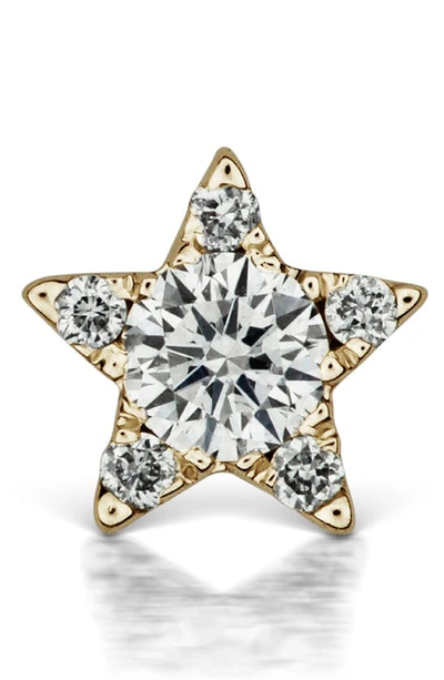 Maria Tash Diamond Star Threaded Stud Earring In Yellow Gold/diamond