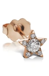 Maria Tash Diamond Star Stud Earring In Rose Gold/ Diamond