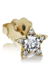 Maria Tash Single 5.5mm Yellow Gold Diamond Star Stud