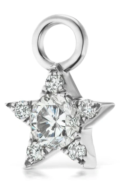 Maria Tash Diamond Star Earring Charm In White Gold/ Diamond