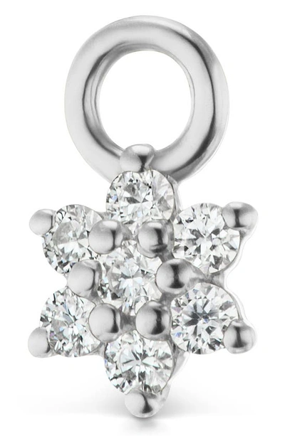 Maria Tash 18k White Gold Flower Diamond Earring In Silver