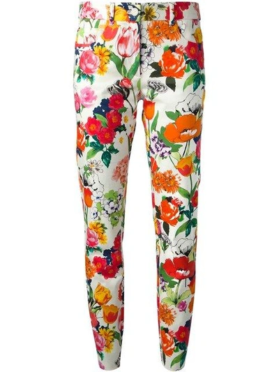 Moschino Floral Print Trouser In White