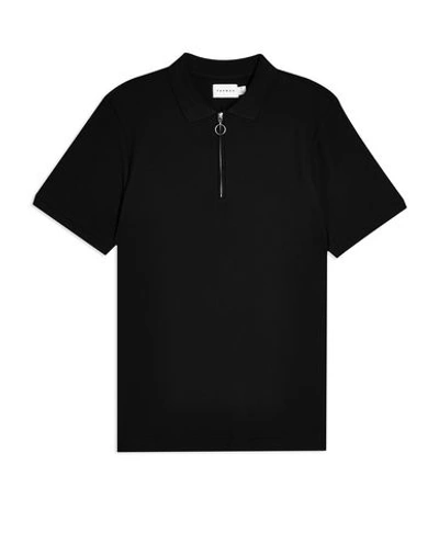 Topman Polo Shirt In Black