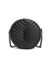 Saint Laurent Women's Jade Round Matelassé Leather Bag In Nero