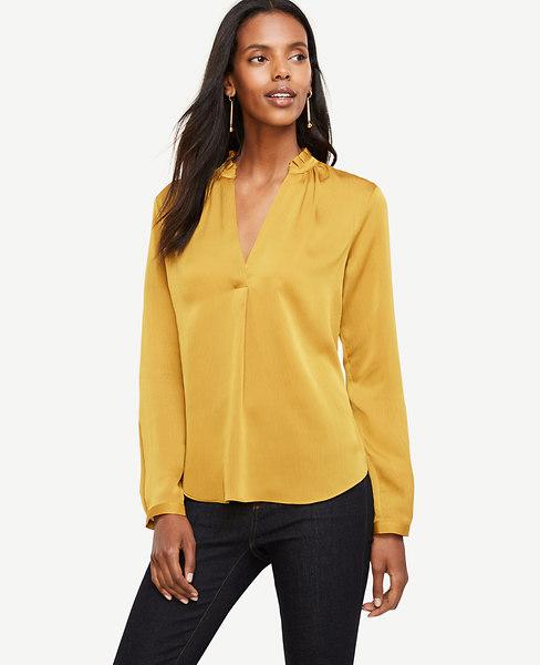 ann taylor yellow blouse
