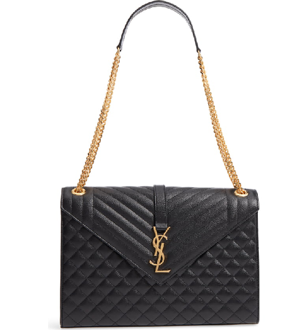 saint laurent medium monogram leather envelope chain shoulder bag