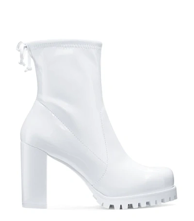 Stuart Weitzman Benita Lugg Vinyl In White Stretch Vinyl