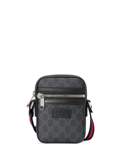 Gucci Leather Gg Supreme Bag In Black