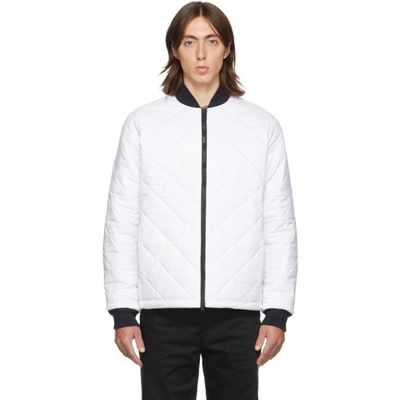 The Very Warm Ssense Exclusive White Light Quilted Bomber Jacket In Off White