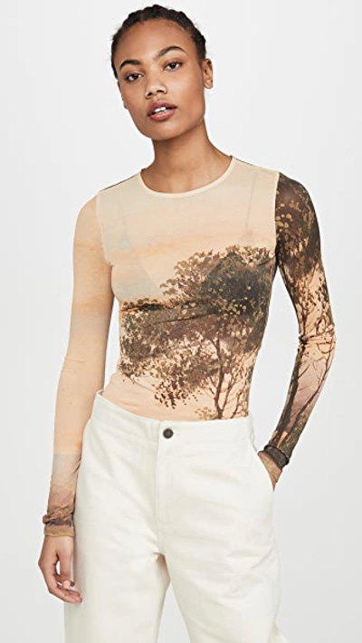 Acne Studios Printed Long-sleeve Shirt In Multi Colour Landscape