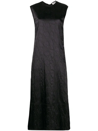 Acne Studios Flower-embossed Satin Dress Black