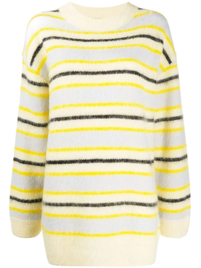 Acne Studios Women's Fluffy Alpaca-blend Mockneck Sweater In Yellow