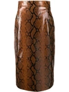 Dsquared2 Snakeskin Effect Skirt In Brown