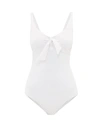 Melissa Odabash Lisbon Bow Detail Textured One-piece In White