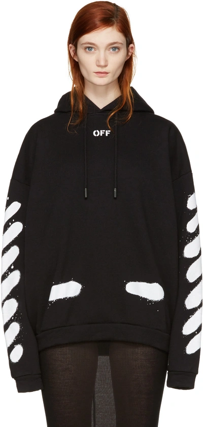 Off-white Ssense Exclusive Black Diagonal Spray Hoodie | ModeSens