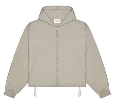 Pre-owned Fear Of God  Heavy Nylon Full Zip Hoodie Bone