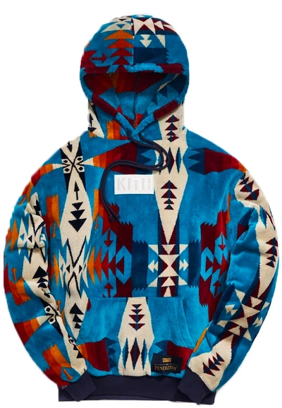 Pre-owned Kith X Pendleton Terry Williams Hoodie Turquoise/multi