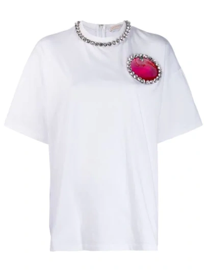 Christopher Kane Gel And Crystal Tshirt In White