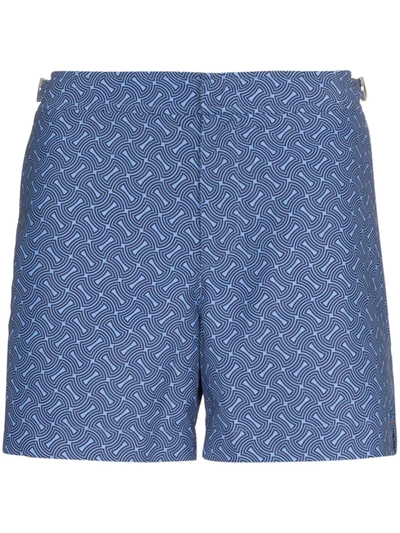 Orlebar Brown Setter Nerano Printed Swim Shorts In Blue