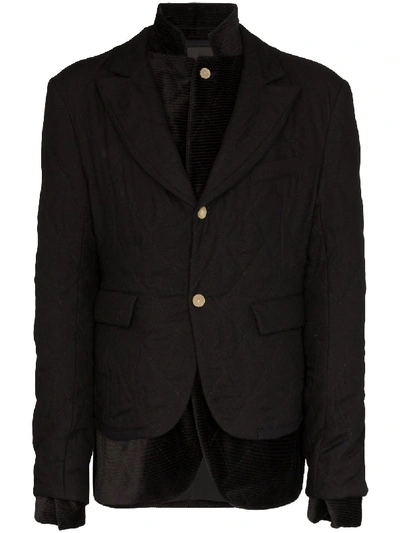 Haider Ackermann Double-layer Quilted Blazer In Black