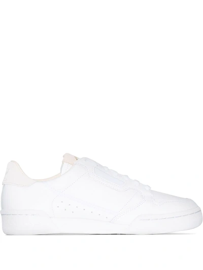 Adidas Originals Adidas White Continental 80 Low Top Leather Sneakers