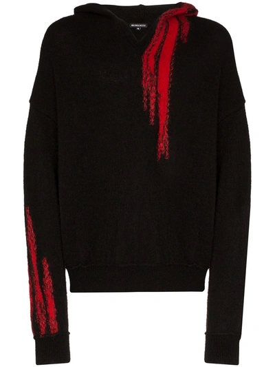 Ann Demeulemeester Embroidered Knit Hoodie In Black