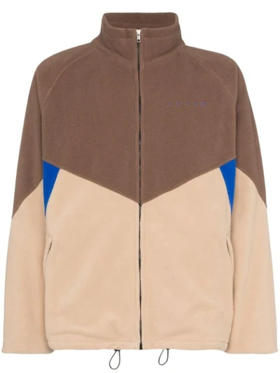 Futur North Fleece Panelled Jacket In Brown