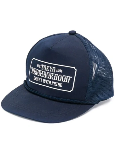 Neighborhood Logo印花棒球帽 In Blue