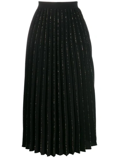 Sandro Pleated Midi Skirt In Black