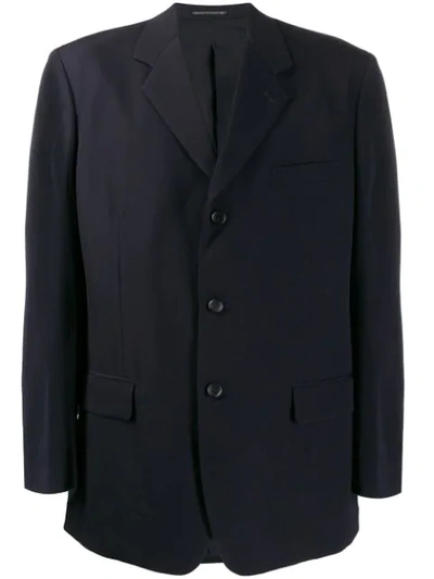 Yohji Yamamoto Single-breasted Blazer In Blue