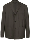 Caban Boxy Fit Buttoned Shirt Jacket In Grey